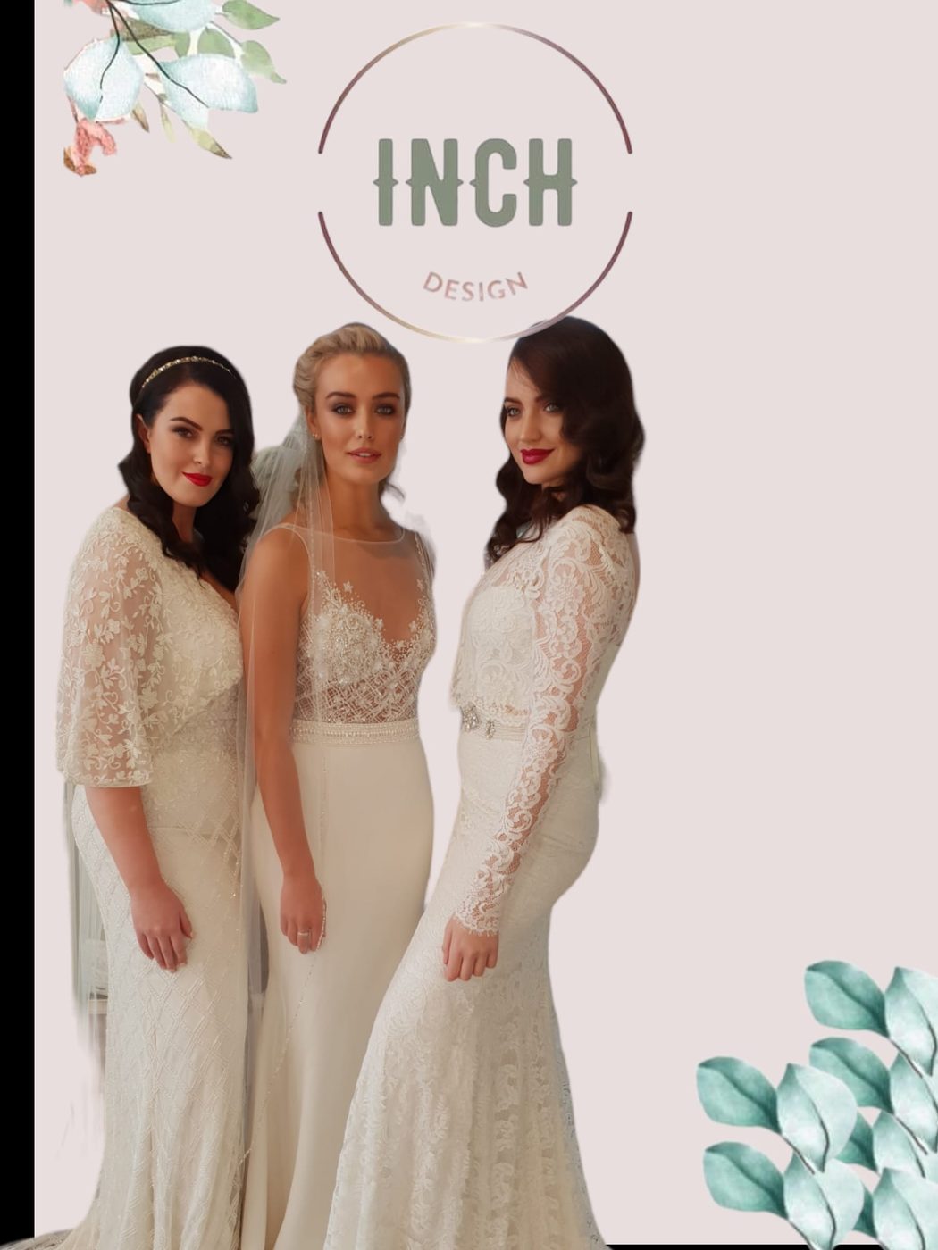 Three guests with polished occasion hair by INCH Hair Design